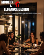 Dining Table Set for 4, Kitchen Table and Chairs Set of 4, 5 Piece Modern Dining Room Table Set with Tempered Glass Top and PU Leather Chairs for Small Space, Apartment, Poker