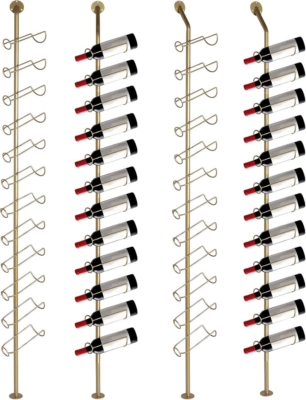 5 Pack 12 Bottle Wall Mount Wine Rack for 60 Bottles DIY Detachable Wine Storage Organizer Metal Storage Rack for Kitchen Pantry Dining Room Bar