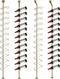 5 Pack 12 Bottle Wall Mount Wine Rack for 60 Bottles DIY Detachable Wine Storage Organizer Metal Storage Rack for Kitchen Pantry Dining Room Bar