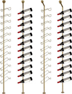 5 Pack 12 Bottle Wall Mount Wine Rack for 60 Bottles DIY Detachable Wine Storage Organizer Metal Storage Rack for Kitchen Pantry Dining Room Bar