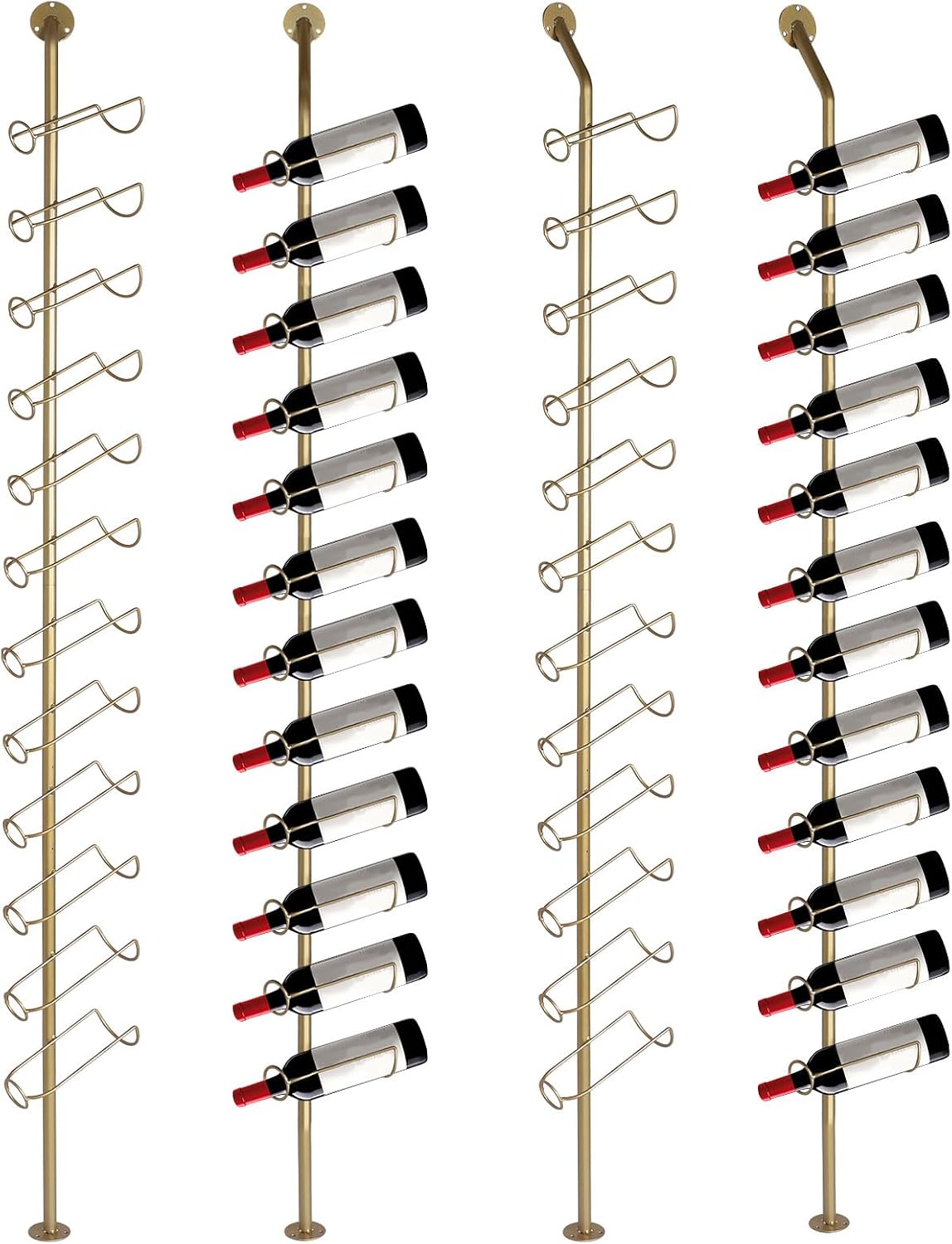 5 Pack 12 Bottle Wall Mount Wine Rack for 60 Bottles DIY Detachable Wine Storage Organizer Metal Storage Rack for Kitchen Pantry Dining Room Bar