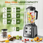 Blenders for Kitchen, Blender & Grinder Combo, Smoothie Blender, 68Oz Pitcher for Crushing Ice, Puree and Frozen Fruit with Autonomous Clean, BPA-Free