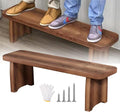 End of Bed Wood Bench, Farmhouse Solid Wood Bench, Entryway Shoe Benches, 24/31/35/39/47/59inch Narrow Benches Seat for Living Room, Dining Room, Bathroom(L39xW7.9xH9.8inch)