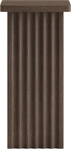 Henn&Hart 11" Fluted Modern Square End Table, Ribbed Side Table, Nightstand for Living Room, Office, Family Room, or Bedroom, Heritage Oak