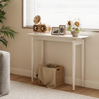 AQIMUELE Wood Console Table White Entryway Table, Thin Console Table, Sofa Tables for Living Room (39.4'')