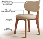 Solid Wood Dining Chairs Set of 2,Mid Century Modern Dining Chairs with Curved Backrest & Wood Frame,Upholstered Dining Room Chairs for Kitchen, Living Room Light Walnut+Dark Khaki