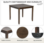 Harper & Bright Designs 5-Piece Dining Table Set with 4 Chairs, 34.5" Square Farmhouse Kitchen Table for Small Spaces, Rustic Walnut Wooden Dining Set for 4 People, Apartment & Dining Room