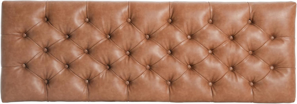 Christopher Knight Home Ottilie PU Leather Storage Ottoman Bench, Wooden Rectangular Ottoman with Storage, Bedroom End of Bed Foot Stool, Entryway Ottoman Footrest, Living Room Extra Seat, Brown
