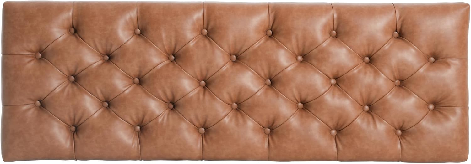 Christopher Knight Home Ottilie PU Leather Storage Ottoman Bench, Wooden Rectangular Ottoman with Storage, Bedroom End of Bed Foot Stool, Entryway Ottoman Footrest, Living Room Extra Seat, Brown