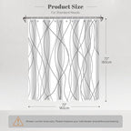 Punkray Grey and White Striped Polyester Shower Curtain for Bathroom with Hooks, Curtains 72 Inches Long, Weighted Hem, Waterproof Bath Accessories Hotel Style - Machine Washable