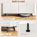 Giantex Sideboard Buffet Cabinet, 50’’ Accent Kitchen Storage Cabinet with 4-Door & 5-Position Adjustable Shelves, Modern White Sideboard with 5 Support Legs, Buffet Table for Coffee Bar, Living Room