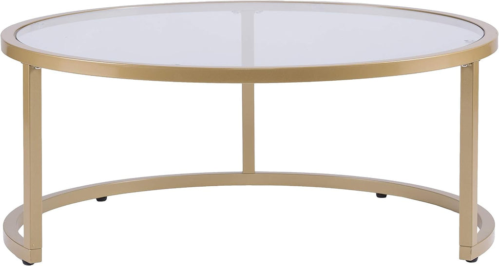 SEI Furniture Evelyn Glam Nesting Coffee Table 2-pc Set, Gold