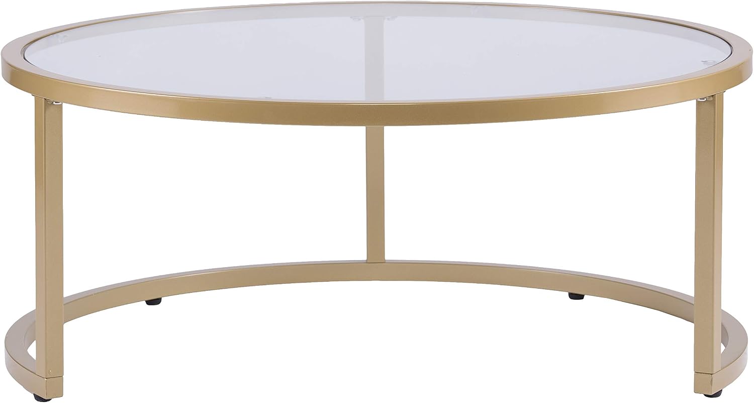 SEI Furniture Evelyn Glam Nesting Coffee Table 2-pc Set, Gold
