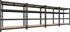 PrimeZone 4 Tier 36" W x 16" D x 55" H Storage Shelves - 4 Pack Adjustable Garage Storage Shelving, Heavy Duty Metal Storage Utility Rack Shelf Unit for Warehouse Pantry Closet Kitchen, Black