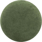 15" Mushroom Footstool Ottoman, Moss Green Fleeced Teddy