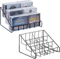 MyGift 2pc CD Storage Rack, 3 Tier Media Holder, Black Metal Organizer | Three-tier design keeps music and movie collections organized while saving desktop and shelf space with a compact footprint