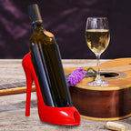Wine Rack, High Heel Bottle Holder, Countertop Wine Storage Stand, Decorative Shoe Wine Rack Holder for Fridge, Cabinet, Pantry Shelf, Home Countertop (Red)