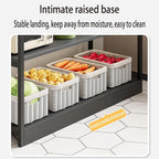 Kitchen Shelf, Floor-Standing Shelf, Shelf, Countertop Kitchen, Multi-Layer Large-Capacity Storage Rack, Multifunctional Pot Oven Microwave Rack 80 * 35 * 80cm Fourlayersofblack