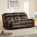 Watson & Whitely Genuine Leather Lay Flat Power Reclining Sofa, Brown | 3-Seater Recliner Couch, Power Headrests, Cup Holders, USB & Type-C Charging Ports, Electric Reclining, Living Room