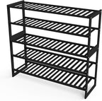 Shoe Rack Bamboo 5 Tier Shoe Organizer, Storage 20-25 Pairs for Closet Entryway, Stackable Large Tall Shoe Shelf Holder Stand Cubby for Door Hallway Bedroom Garage