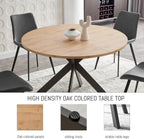Zerifevni 46.4" Round Dining Table Set, Mid Century Modern Round Dining Table for 4-6 Person, w/Steel Legs, Coffee Table for Kitchen Dining Room, Office, Save Space