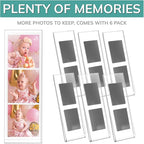 pbf PHOTO BOOTH FRAMES 2x6 Magnetic Picture Frames for Refrigerator | 2 x 6 Clear Magnetic Acrylic Frames for Photo Strips | Magnetic Photo Holders for Fridge, Locker, Sign Holder (6-Pack)