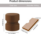 Folding Stool, 660lb Load Capacity Foldable Paper Stool - 15.7 Inch Modern Minimalist Stool for Living Room, Eco-Friendly Kraft Paper Honeycomb Design, Folds Flat to 1.2 Inch (brown A, 15.7in)