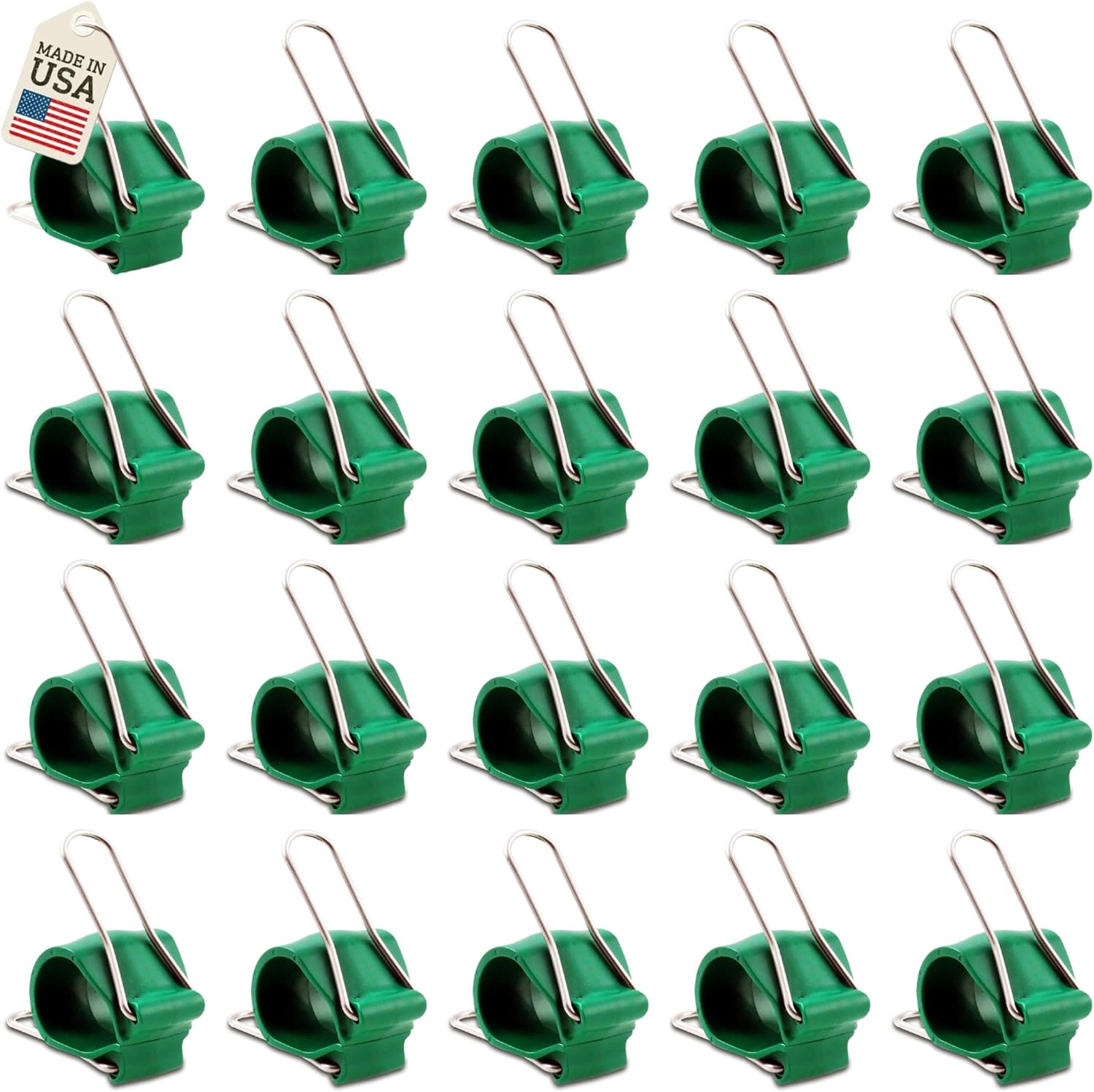 Reusable Greenhouse Clips Made in USA – Orchid Clips, Plant Support Clips & Cord Clips – Heavy-Duty, Weather-Resistant & Durable – Secure Stems, Vines, Wires, Cables, Tomato Plants – Indoor & Outdoor