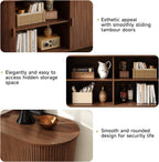 ONBRILL 63" Sideboard Buffet Cabinet, Sliding Door/Adjustable Shelf, Walnut