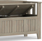 SIMPLIHOME Acadian Solid Wood 48 inch Wide Storage Bench that Seats 2 and 36 inch Wide Storage Cabinet in Distressed Grey for the Living Room, Entryway, and Family Room, Transitional Style