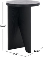 SAFAVIEH Home Collection Barashi Black Asymmetrical Round Top End Table