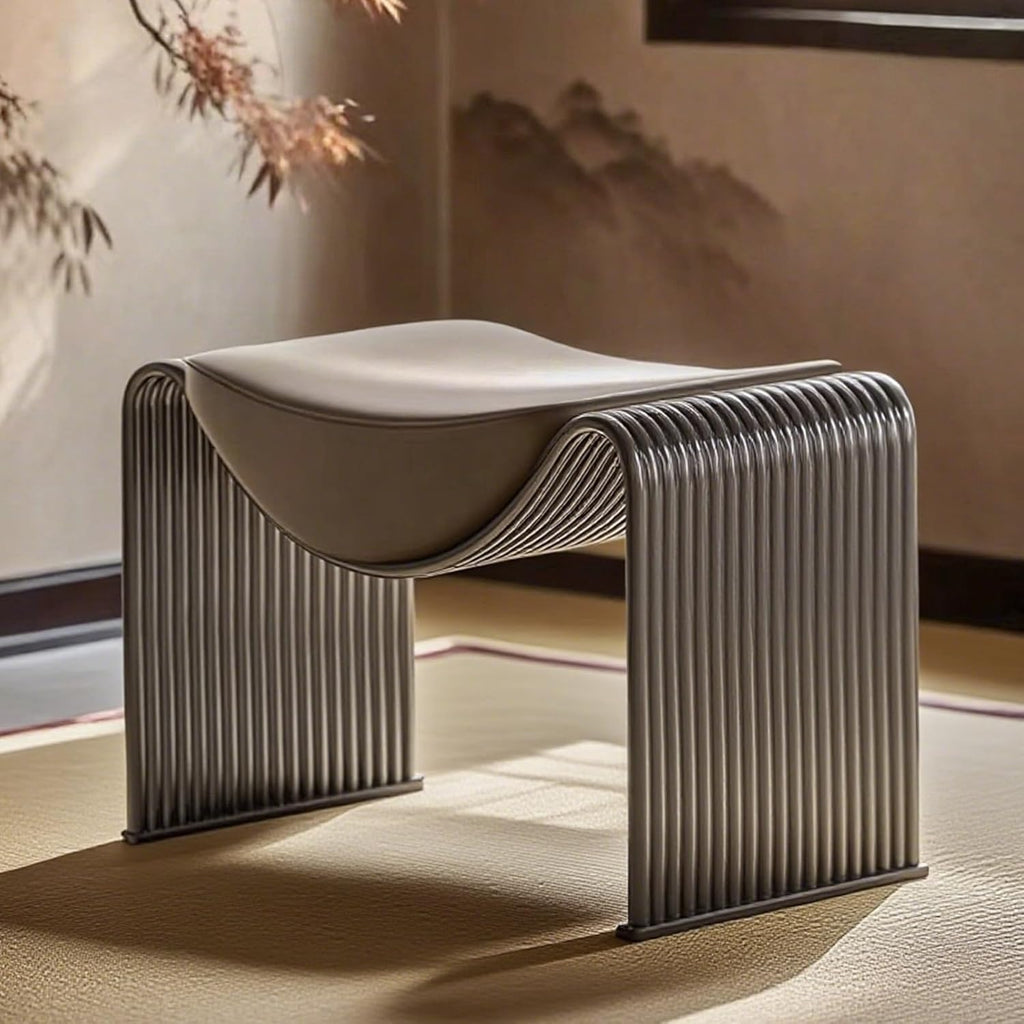 Bench for entryway with PU Leather Padded seat,Indoor midcentury end of Bed Bench,Dining Room Furniture with Metal Legs,Suitable for Entrance,Bedroom,Corridor