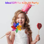 IilLittle 10 Pack Rainbow Pinwheel, No Assembly Required, Pinwheels for Kids, Pinwheels for Yard and Garden, Kids Party Decoration, Lawn Decoration, Picnic Party Decorations