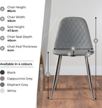 Furniturebox Dining Chair Set of 2 - Corona Black Leg White Faux Leather Dining Chair
