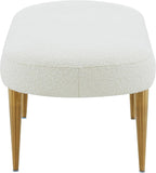 SAFAVIEH Couture Collection Corinna Glam Ivory Boucle/Gold Leg Oval Bench