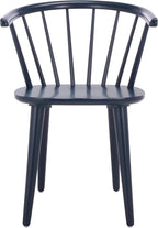 SAFAVIEH Furniture - Blanchard Side Chair Set of 2 - Navy - Solid Wood - Farmhouse Spindle - Ideal for Dining Room, Kitchen, Living Room, 18" Seat Height (AMH8512Q-SET2)