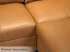 EASE MOOSE Faux Leather Square Ottoman Module for Modular Sectional Sofa, Convertible Sectional Couch with Storage Ottoman Footrest Seat Cube