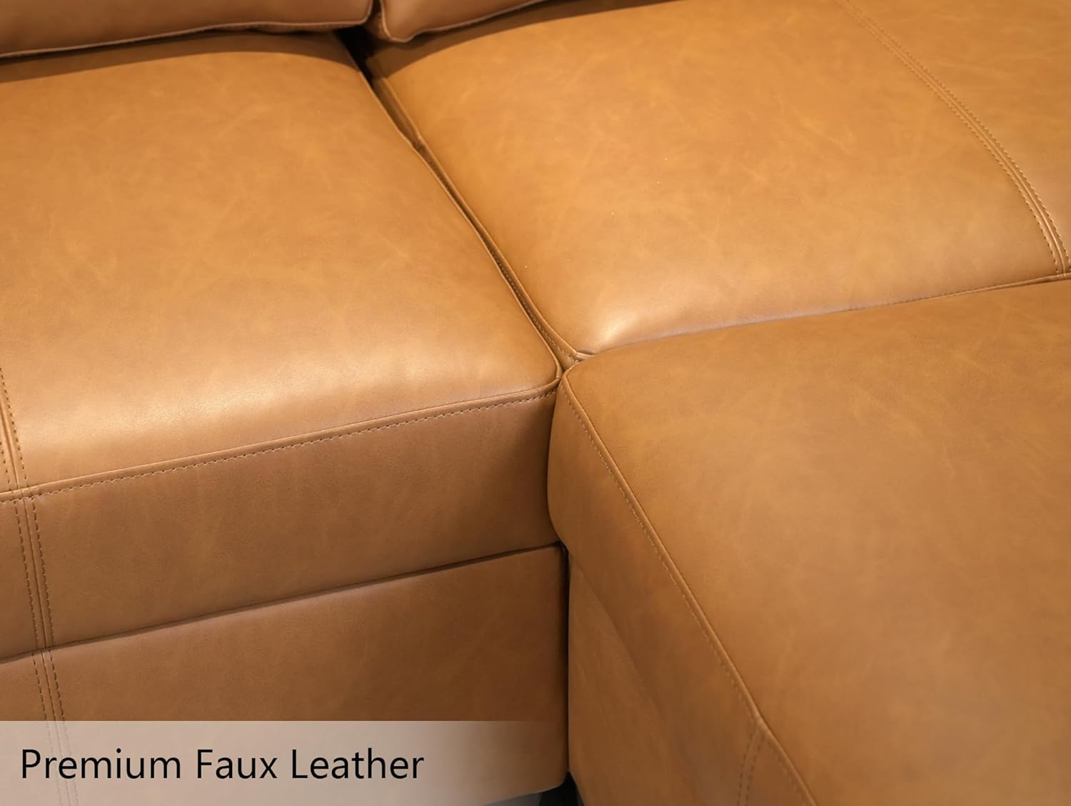 EASE MOOSE Faux Leather Square Ottoman Module for Modular Sectional Sofa, Convertible Sectional Couch with Storage Ottoman Footrest Seat Cube
