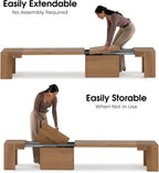 Transformer Table - Extendable Dining Bench, Solid Wood Expandable Seating 1–6, Multifunctional Dining Bench with Integrated Storage, Modern Farmhouse Wood Bench, Natural