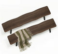 FUQARHY 59” Dining Bench Pair of 2 for 6-8 Person, Farmhouse Long Kitchen Table Benches, Entryway Bench, Indoor Bench (Walnut)