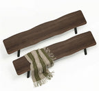 FUQARHY 59” Dining Bench Pair of 2 for 6-8 Person, Farmhouse Long Kitchen Table Benches, Entryway Bench, Indoor Bench (Walnut)