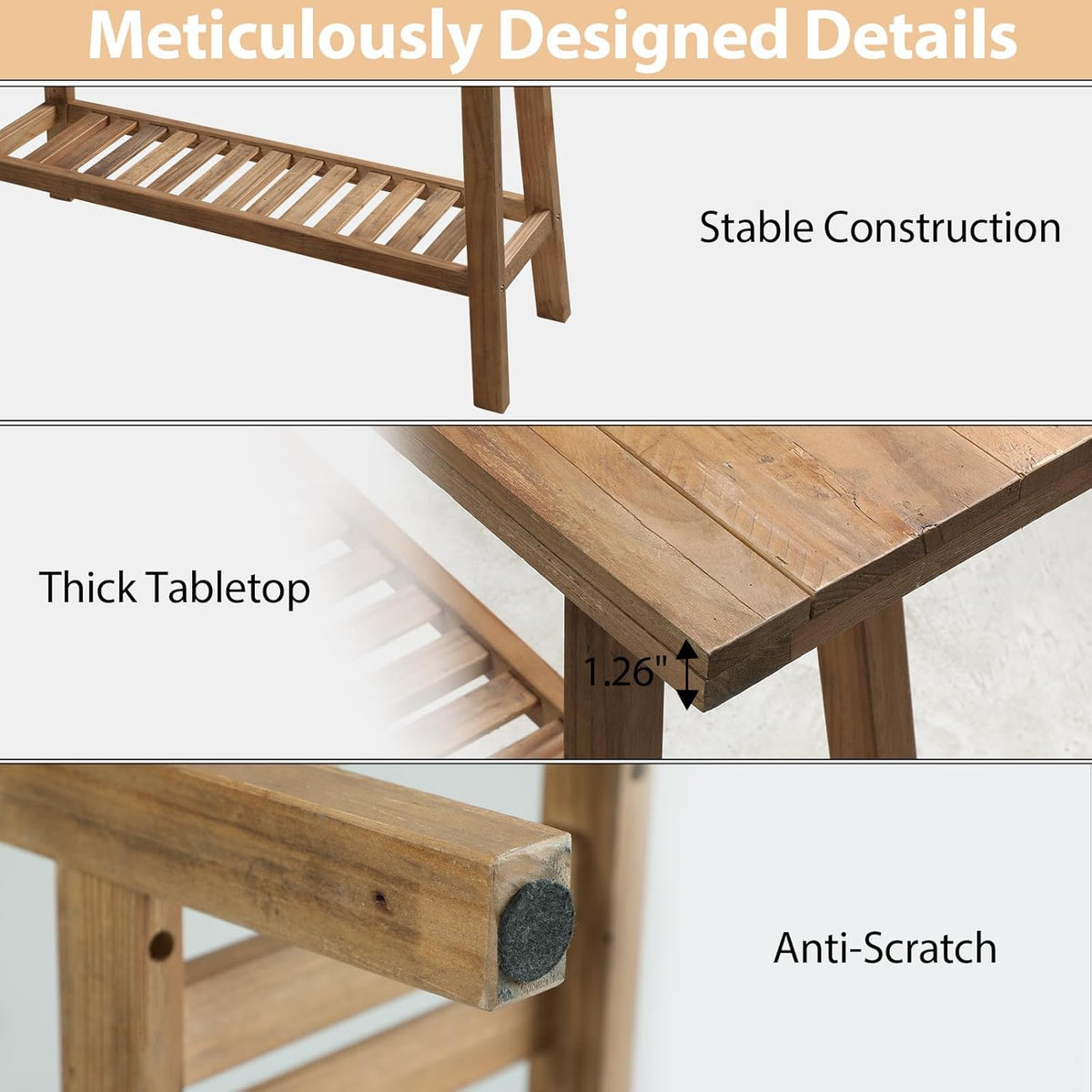 HOKYHOKY Reclaimed Solid Wood Bench-43.3" Entryway Bench with Storage Shelf | Farmhouse Narrow Rustic Bench, Hallway, Kitchen, Bedroom, Dining, Indoor