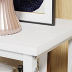 VECELO End Side Table Night Stand,X-Design with Storage Shelf for Bedroom,Living Room,White