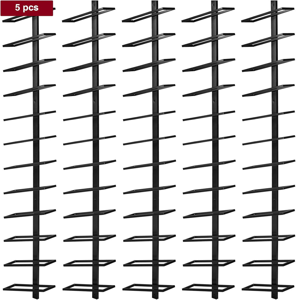 ETOYA Wall Mounted Wine Rack, H 59inch, 12 Rows, 60 Bottle Wine Cellar Racks, Metal Wine Bottle Holder for Dining Room, Kitchen, Bar, Basement & Restaurant (5 Columns（60 Bottles）)