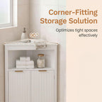 COSTWAY 68" Tall Corner Cabinet with Fluted Doors