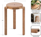 Kate and Laurel Stuart Wooden Round Side Table, 14 x 14 x 20, Natural Wood, Transitional Circle Nightstand Table for Use as Indoor Plant Stand or Living Room Accent Table