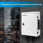 Outdoor Electrical Box with Thermostat and Fan, Cold-Rolled Steel Plate, Aluminum Alloy Back Beam, One-Piece Ventilation Design, IP65 Waterproof, Wall/Pole Mounted. (19.6" x 15.7" x 7.9")