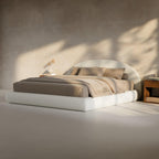 RECCI AirFrame Half-Moon Upholstered King Platform Bed Frame