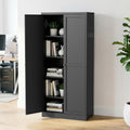 Kitchen Pantry Cabinet, 61" H Storage Cabinet with Doors and Adjustable Shelves, Spacious Cupboard with 2 Handles, Metal Kitchen Cabinet for Dining Room, Living Room,Black