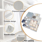 16 Pcs Drawer Organizer,Fabric Closet Organizer and Storage Baskets,Foldable Drawer Divider for Clothing,Sock,Ties,Underwear Drawer Organizers,Cabinet Storage Boxes (White)